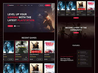 Play Station Web Design Landing Page