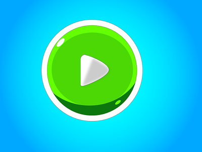 Green Play Button 2d 3d blue btn button button animation button states buttons flat green gren play play icon shade shadow ui ux design