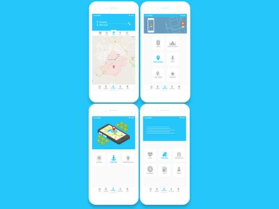 Gps Navigation App UI Design app application blue branding design flat illustration illustrator interface mobile ui ui desing ui ux design ux uxdesign vector