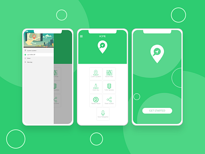 UI kit for android app adobe android app application brights green icons maps mockup navigation template wow