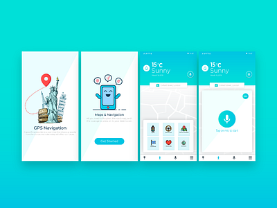 Gps Navigation App UI design app application branding clean icon illustration illustrator interface logo mobile navigation navigation design typography ui ui ux ui desing ui ux design ux uxdesign vector