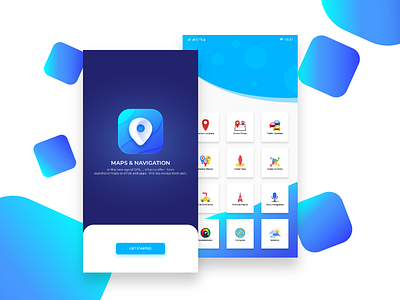 Maps & Navigation app UI design app application blue design flat icon illustration illustrator interface mobile ui ui desing ui ux design ux uxdesign vector