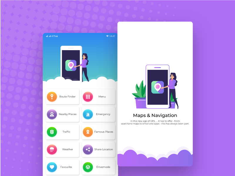 App UI UX design buttons icons adobe mobile illustrations screens graphics design ux ui application app