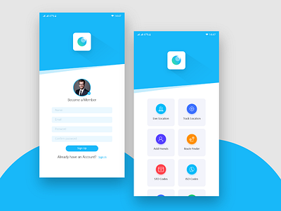 IOS app UI UX design concept adobe app apple blue buttons colors concept design icons ios ui ux