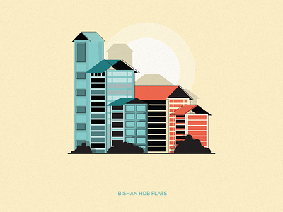 Local Traits - Bishan, Singapore apartment bishan buildings flat flat illustration hdb illustration singapore