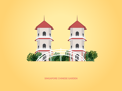 Local Traits - Chinese Garden, Singapore building chinese garden illustration singapore