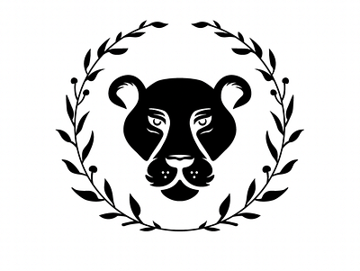 Lioness Logo bw concept emblem lion lioness logo logodesign wreath