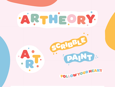 Artheory art brand essence cheerful colourful enrichment joy kids brand logo design spring personality