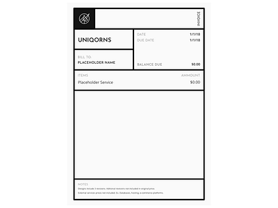 Invoice Template / Uniqorns