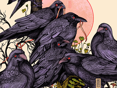 Their Life🖤 crow digitaliilustration illustration life procreate