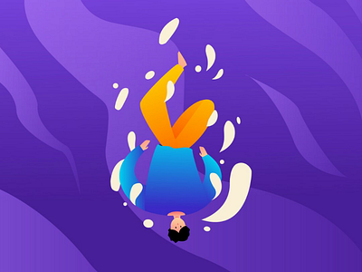 A Falling Boy flat design illustration dribble