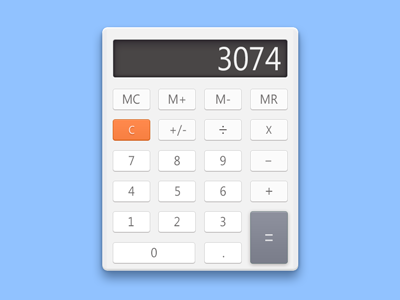Calculator UI calculator china flat gris ui