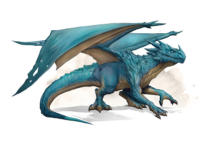 Blue dragon creature design dragon fantasy fantasyart illustration paint photoshop