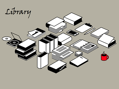 Library graphmics illustration library pictograms