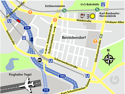 Map - BoxerSchmiede graphmics illustration motorcycle