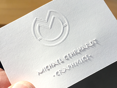 Embossed Business Card graphmics logo typography