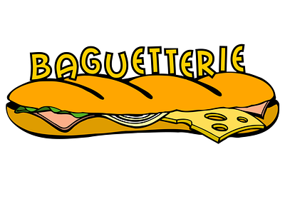 Baguette graphmics illustration ink drawing logo