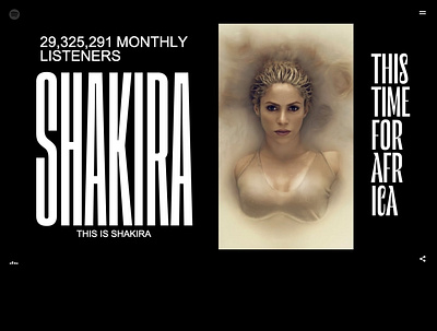 This is spotify Shakira design illustration ux ui design uxui web