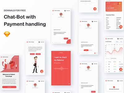 Chat Bot(Payment Handling) chat chat bot freebies illustration payment sketch ux ui design uxui