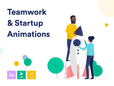 Teamwork & Startup Animations animation design gif illustration mp4 ui ux ux ui design uxui web