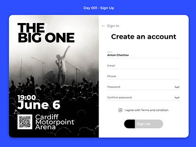 #DailyUI 001 - Sign Up