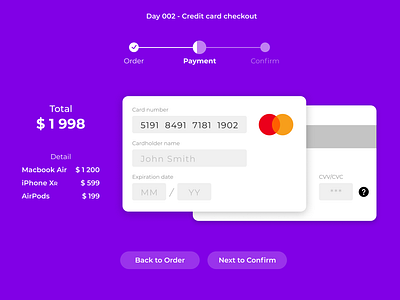 #DailyUI 002 - Credit card checkout