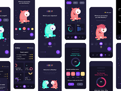 Mealthy Diet App #1 animated app calories color colorful diet fitness food health healthy illustration mobile app nutrition shot sports ui uidesign uxdesign webdesign