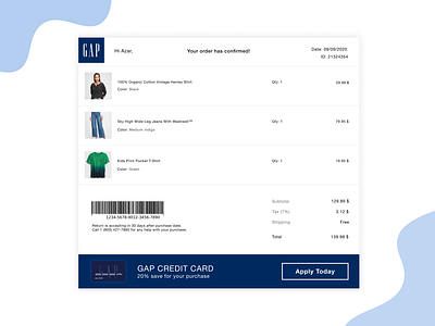 Daily UI * Day 17 * Email Receipt