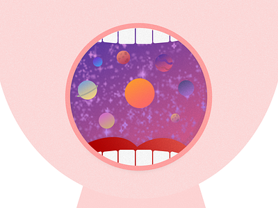 Whole Universe In a Child Mouth design illustration modern illustration ui universe ux vector web illustration webkul