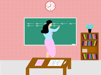 Teacher concept design dribbble illustration modern illustration photoshop teacher ui ux vector webkul