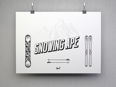 Snowing ape bape design hypebeast illustration