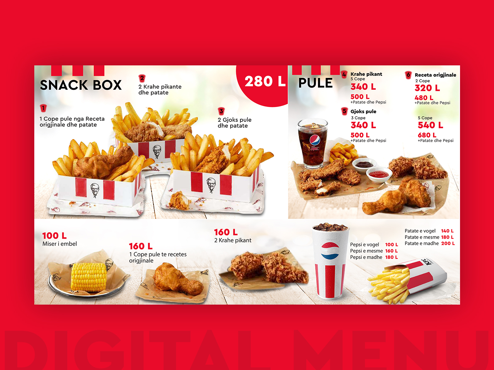 Ростикс азиатское меню. Ростикс меню. KFC меню на экранах.