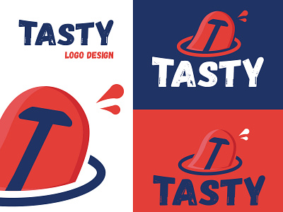 Tasty Logo bar cafe design food logo restaurant tasty tongue yummy yummy menu