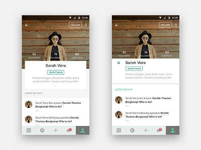 Profile Page android clean design flat google green indonesia material profile simple ui ux