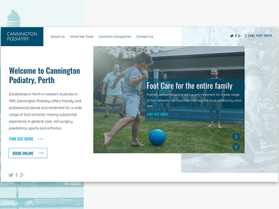 Web Design for Cannington Podiatry australia freelancer krystlesvetlana melbourne modern design web design