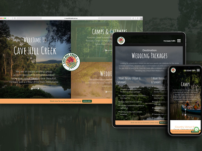 Web Design for Cave Hill Creek destination wedding website earthy design freelancer krystlesvetlana melbourne webdesign