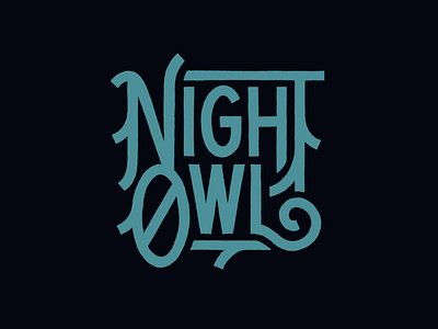 Night Owl design handlettering illustration lettering lettering artist type art typography