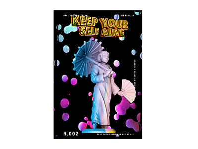 KEEP YOUR SELF ALIVE "DJ QUESAKAMOTO" after effect animation character cinema 4d cover art cover design dribbble ball poster poster art poster collection