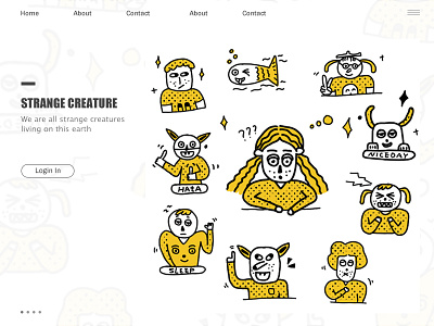 strange creature illustration ui web