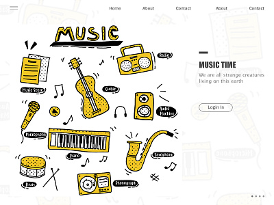 music time illustration ui web