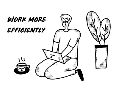 WORK MORE EFFICIENTLY design illustration