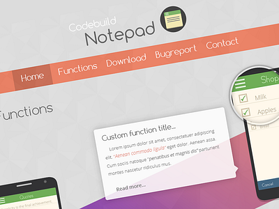 Notepad app website design