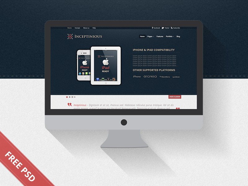Business Website Web Design (Free PSD) freebie free psd download landing page modern free psd