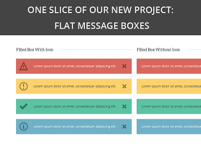 Flat message boxes