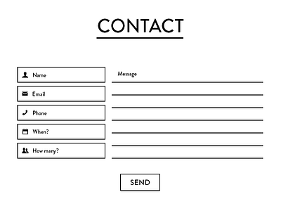 Contact form contact design form input message monochrome ui ux web