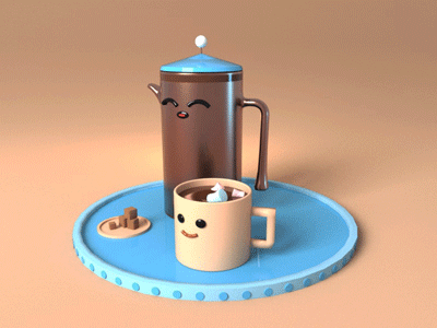 Everyday objects in motion 2 3d 3d artist 3d illustration 3d modeling 3d render 3d scene 3ds animation arnold c4d cgi cinema 4d coffee coffee cup drinks illustration morning coffee motion graphics tableware ui