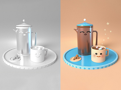 Tableware In Motion 3d 3d artist 3d character 3d illustration 3ds animation c4d cgi cinema 4d coffee coffee table cup design illustration jar motion graphics tableware tea tray