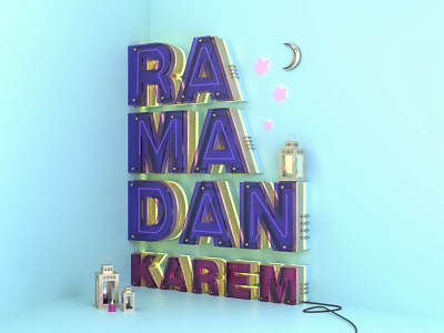 Ramadan kareem 3d 3d art 3d artist 3d typography art direction c4d cg cinema 4d design font illustration islamic lettering letters logo motion graphics ramadan ramadan kareem typography