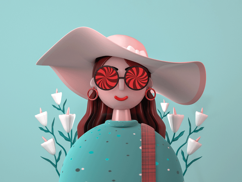 Hello September 3d 3d artist 3d character animation c4d cgi character design design floral flowers girl illustration motion graphics september woman women portrait