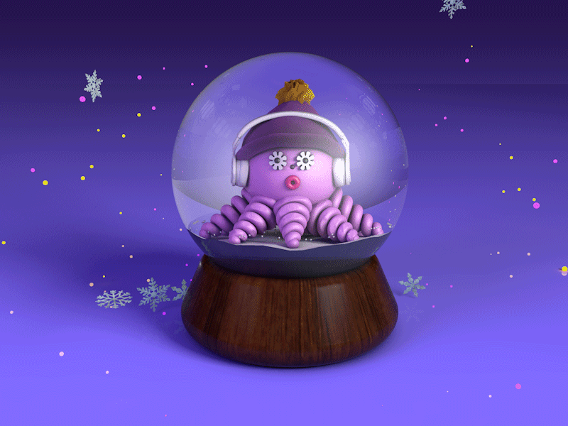 GIF for Dolly inside her snow globe